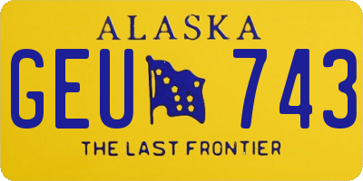 AK license plate GEU743