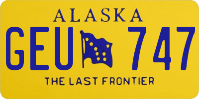 AK license plate GEU747