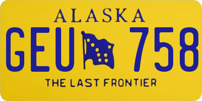 AK license plate GEU758