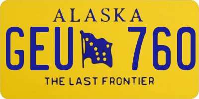AK license plate GEU760