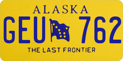 AK license plate GEU762