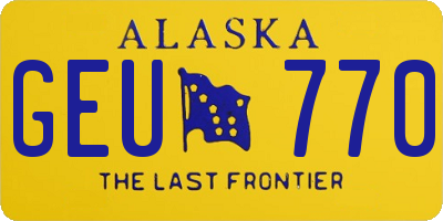 AK license plate GEU770