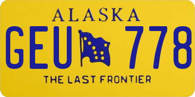 AK license plate GEU778