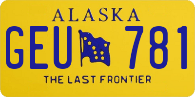 AK license plate GEU781