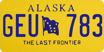 AK license plate GEU783