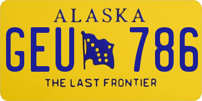 AK license plate GEU786