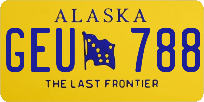 AK license plate GEU788