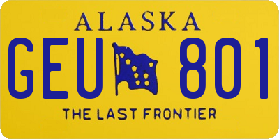 AK license plate GEU801