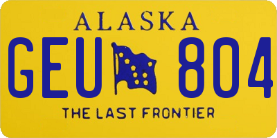 AK license plate GEU804