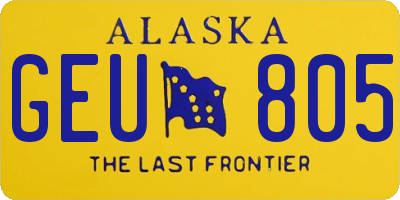 AK license plate GEU805