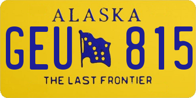 AK license plate GEU815