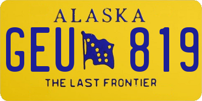 AK license plate GEU819