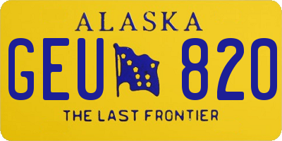 AK license plate GEU820