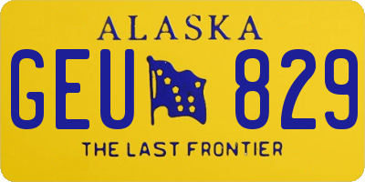AK license plate GEU829