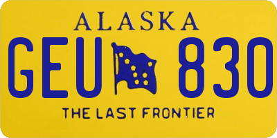 AK license plate GEU830