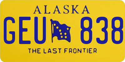 AK license plate GEU838