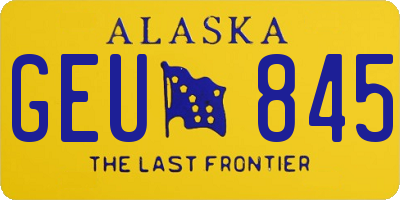 AK license plate GEU845