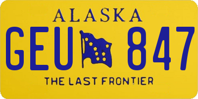 AK license plate GEU847