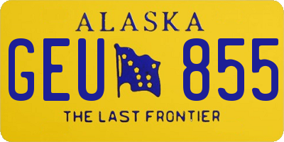 AK license plate GEU855