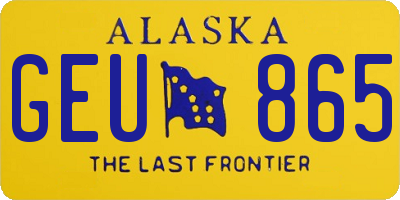 AK license plate GEU865