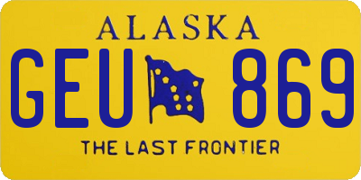 AK license plate GEU869