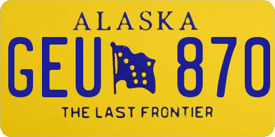 AK license plate GEU870
