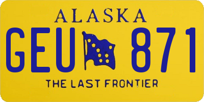 AK license plate GEU871