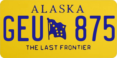 AK license plate GEU875
