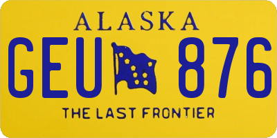 AK license plate GEU876