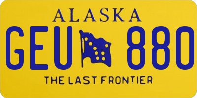 AK license plate GEU880