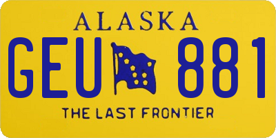 AK license plate GEU881