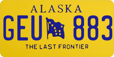 AK license plate GEU883