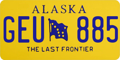 AK license plate GEU885