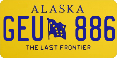 AK license plate GEU886