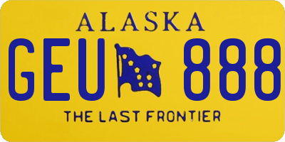AK license plate GEU888