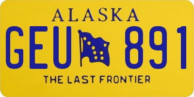 AK license plate GEU891