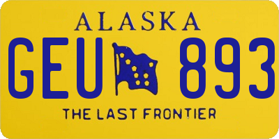 AK license plate GEU893