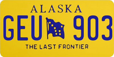 AK license plate GEU903