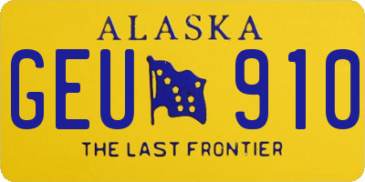 AK license plate GEU910