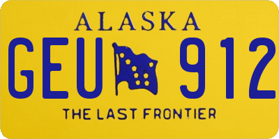 AK license plate GEU912