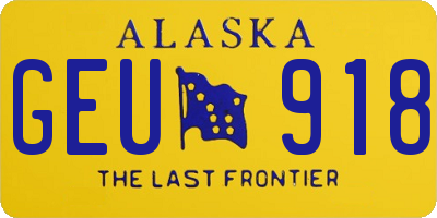 AK license plate GEU918