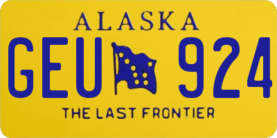 AK license plate GEU924
