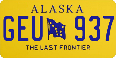AK license plate GEU937
