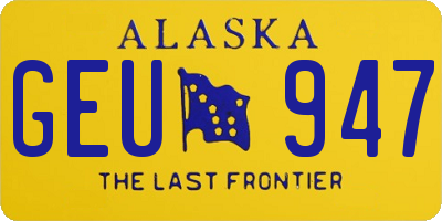 AK license plate GEU947