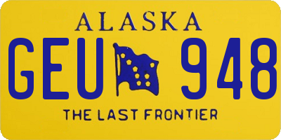 AK license plate GEU948