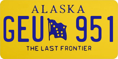 AK license plate GEU951