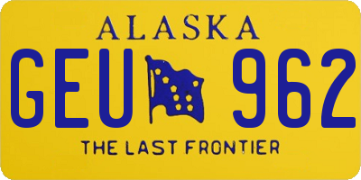 AK license plate GEU962