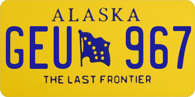 AK license plate GEU967