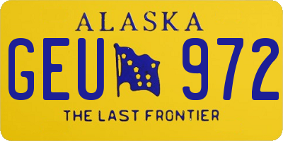 AK license plate GEU972