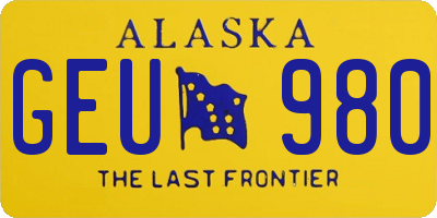AK license plate GEU980